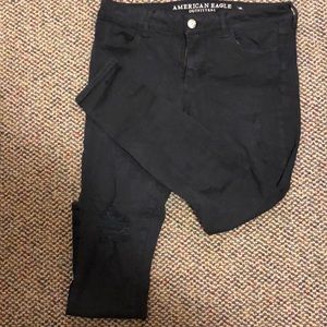 Black distressed jeans